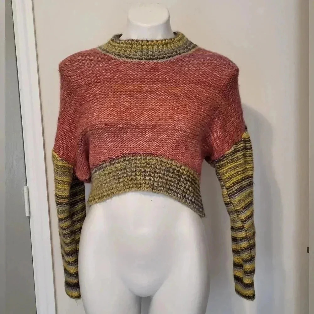 Urban Outfitters Lennon Cropped Multicolored Sweater(S)Anthropologie - Picture 3 of 10